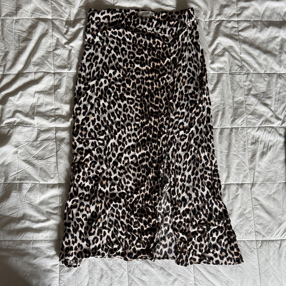H&M Animal Print Midi Skirt